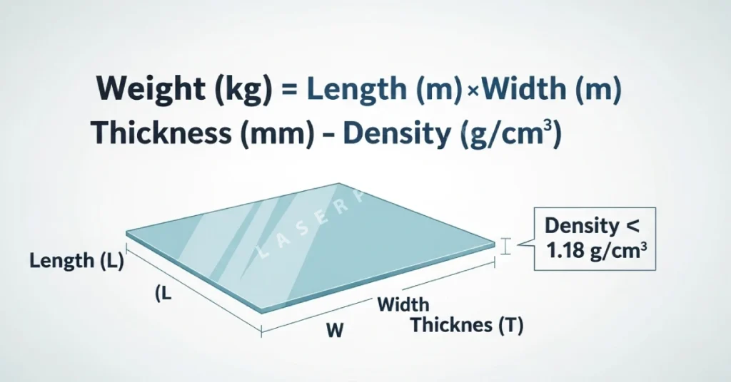محاسبه وزن پلکسی گلاس